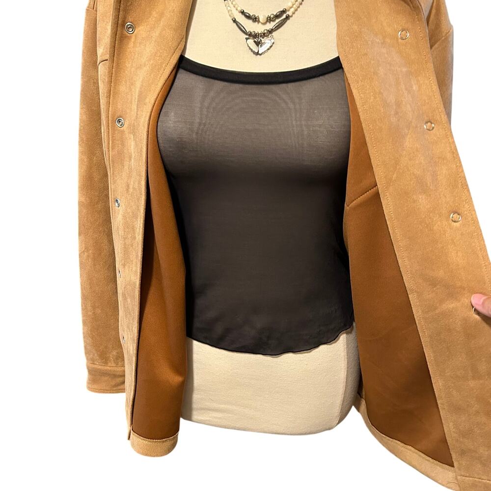 Bagatelle Boho Western Tan Faux Suede Shacket Jacket Size XS - Picture 4 of 11